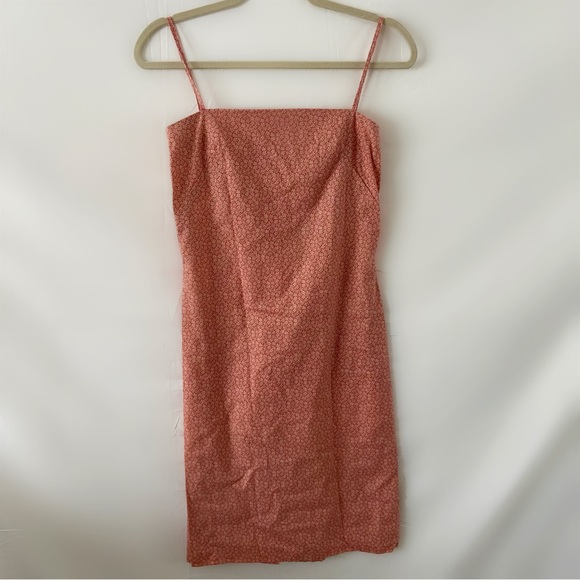 Vintage 60s handmade bodycon cami midi dress floral blush straight neck - Picture 3 of 4